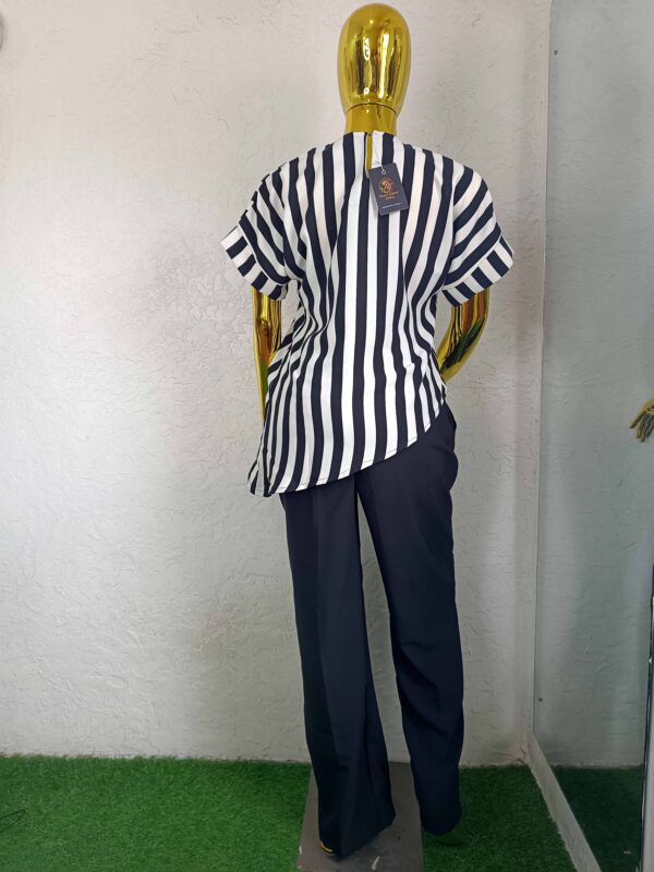 Zara Set by Mena Stitches (Black and White Stripes)