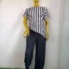 Zara Set by Mena Stitches (Black and White Stripes)