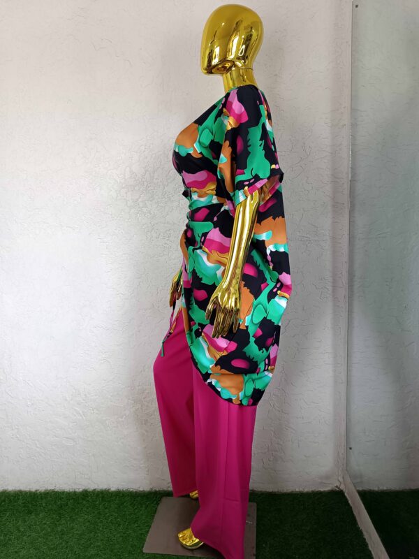 Abby two piece set by Mena Stiches (Pink ,green and black combination)