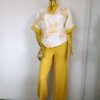 zee set (2 piece, Yellow and White) by Mena Stiches