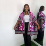 Liya Jacket by Mena Stiches (pink and white mixed combination)