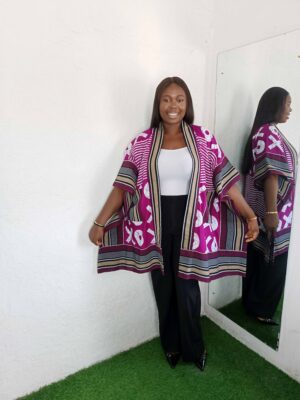 Liya Jacket by Mena Stiches (pink and white mixed combination)