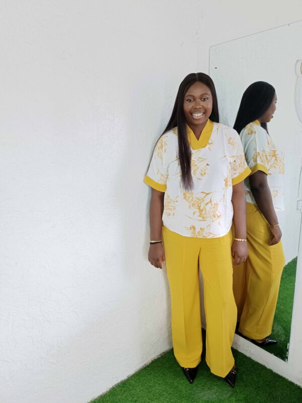 zee set (2 piece, Yellow and White) by Mena Stiches
