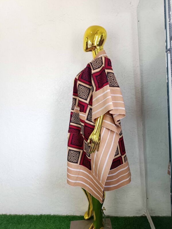 Liya Ankara Jacket (black and white combination with brown)