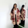 Liya Ankara Jacket (black and white combination with brown)