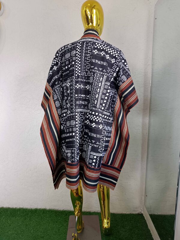Liya Jacket by Mena Stiches (Colour, black and white combination with brown)