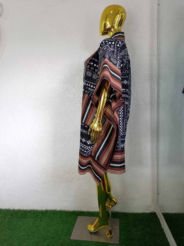 Liya Jacket by Mena Stiches (Colour, black and white combination with brown)