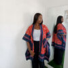 Liya Jacket by Mena Stiches (Red colour Ankara with a touch of White and Blue Asoke)